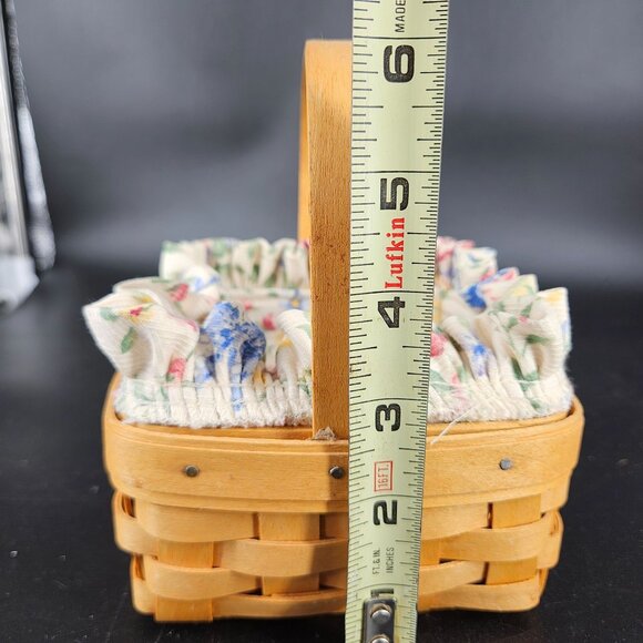 Longaberger 2002 Sm Square Tarragon Wicker Basket Spring Floral Fabric Plastic - Picture 9 of 11